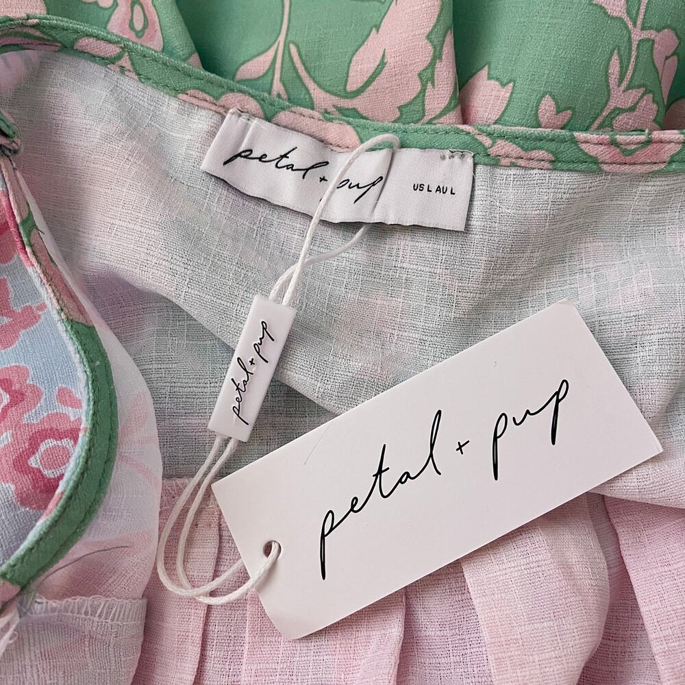 Petal & Pup SHELBY MIDI DRESS SZ L Floral Multicolor - Picture 11 of 12